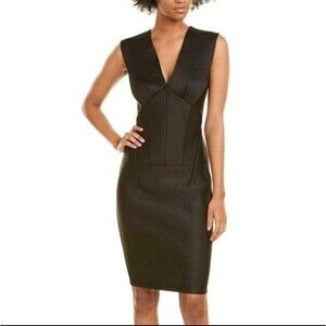Yigal Azrouel Scuba Bandage Sheath Dress Sleeveless Bodycon Dress Black Sz 4